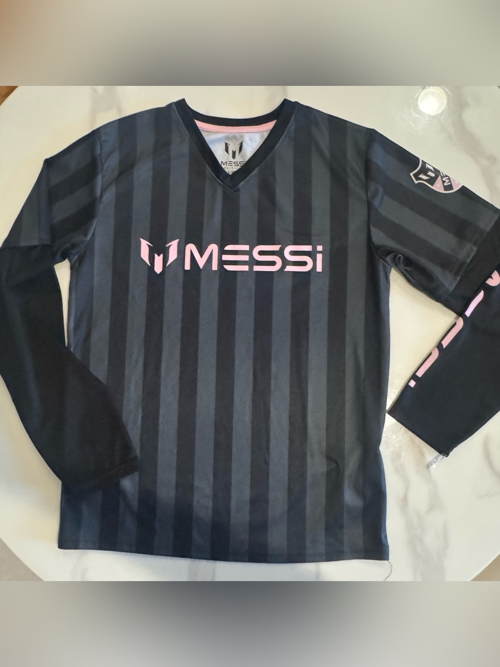 Authentic Messi 🇦🇷 Collection Striped Soccer ⚽️ Jersey Boys L (14/16) World Cup